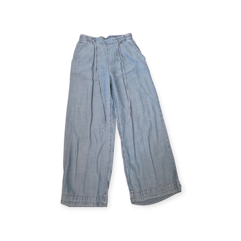 American Eagle Light Blue Denim-Style Drawstring Waist Pants